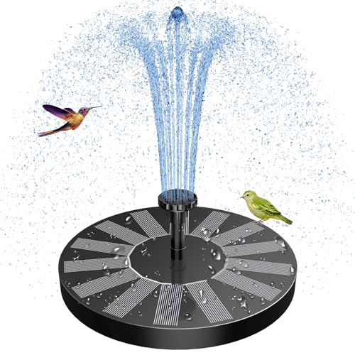 AISITIN Solar Springbrunnen für Außen 2025 Verbesserter, Solarbrunnen für Draussen mit 6 Sprüh Effekten, Solar Teichpumpe Solar Schwimmender Fontäne Pumpe für Garten, Teich, VogelBad, Wasserspiel von AISITIN