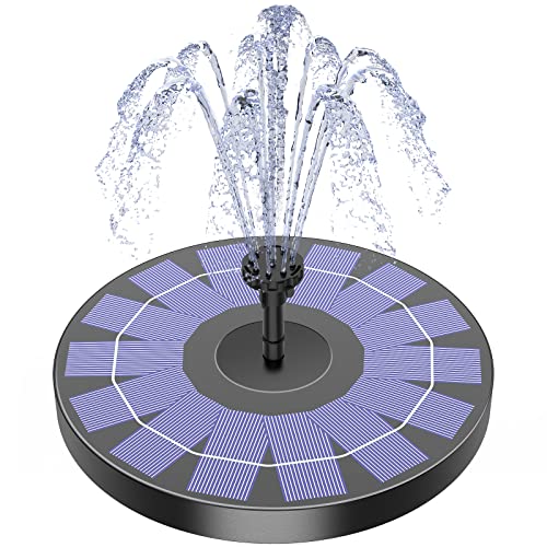 AISITIN Solar Springbrunnen für Außen, 2.5W Solarbrunnen für Draussen mit 4 Stützstangen Solar Teichpumpe Outdoor Wasserpumpe Solar Schwimmender Fontäne Pumpe mit 6 Effekte für Garten,VogelBad,Teich von AISITIN