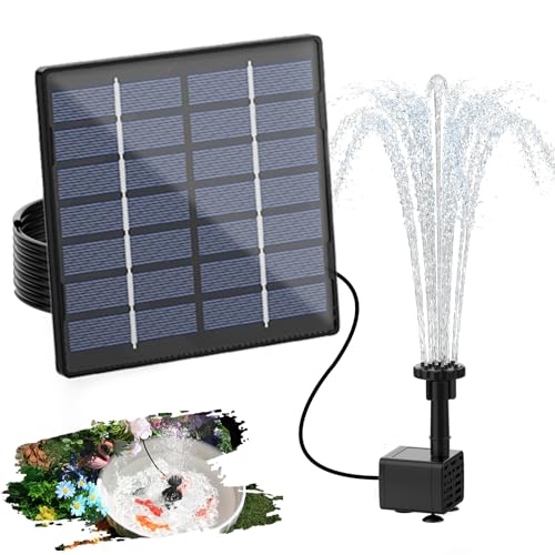 AISITIN Solar Springbrunnen für Außen, 2025 Upgrade DIY Solarbrunnen Solarwasserbrunnen, Solar Teichpumpe Solar Fontäne Pumpe Solar-Schwimmbrunnenpumpe mit 6 Fontänenstile für Wasserspiel,Garten,Teich von AISITIN