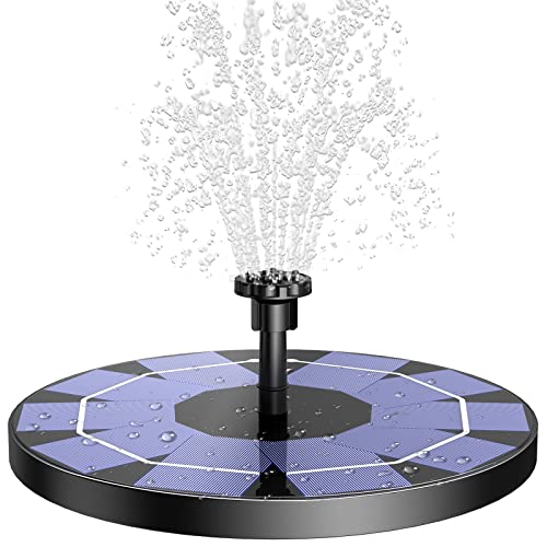 AISITIN Solarbrunnen für Draussen 3.0W, Solar Springbrunnen für Außen Eingebaute 1200 mAh Akku Teichpumpe Solar mit 10 Effekte Schwimmender Fontäne Pumpe mit 4 Stützstangen für Garten/Vogelbad/Teich von AISITIN