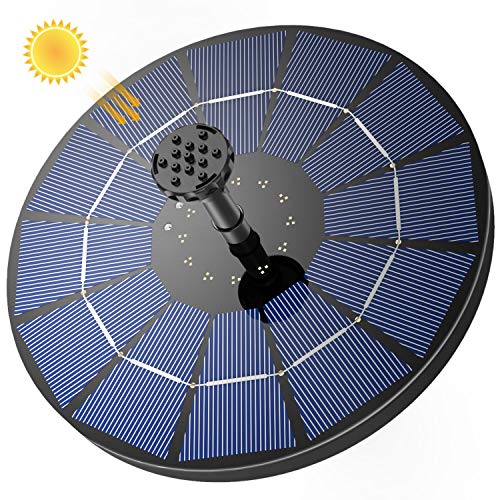 AISITIN Solarbrunnen für Draussen 3,5W, Solar Springbrunnen für Außen Eingebaute 1500 mAh Akku Teichpumpe Solar mit 10 Effekte Schwimmender Fontäne Pumpe mit 4 Stützstangen für Garten/Vogelbad/Teich von AISITIN
