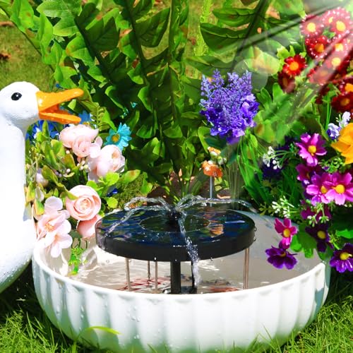AISITIN Solarbrunnen für Draussen Verbesserter, Solar Springbrunnen für Außen mit Rutschfestem Metallbügel, Solar Gartenbrunnen, Solar Springbrunnen Pumpe für Gärten, Vogelbäder, DIY Wasserspiele von AISITIN
