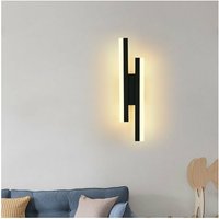 Aiskdan - LED-Wandleuchte, 16W Warmes Licht 3000K, Moderne Acryl-Lampe für Innenräume, Schlafzimmer, Wohnzimmer, Flur, Treppe, Schwarz von AISKDAN