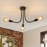 Aiskdan - Deckenleuchte 3 Lichter - Retro Schwarz Metall Design, Verstellbare E27 Basis, Deckenlampe für Wohnzimmer, Schlafzimmer, Küche, Café, von AISKDAN