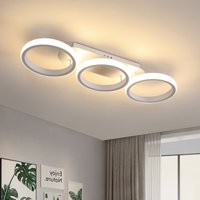 Moderne 30W LED-Deckenlampe, Kreatives 3-Ring-Design, 53cm Durchmesser, Perfekt für Wohnzimmer, Schlafzimmer, Flur, Esszimmer, Warmes Licht 3000K von AISKDAN