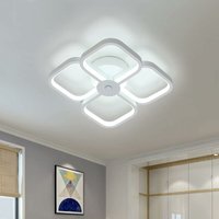 Moderne LED-Deckenleuchte 32W, 33CM, Kaltes weißes Licht 6000K, Doppelschichtiges quadratisches Kreuzdesign, Innenbeleuchtung für Schlafzimmer, Flur, von AISKDAN