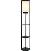 Stehlampe Wohnzimmer Noire mit Holzregal hohe Lampe mit Zugstange modernes Design für Wohnzimmer und Büro Dekoration Zylindrizität (ohne Glühbirne) von AISKDAN