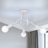 Industrielle Vintage-Deckenlampe aus Eisen Moderne Sputnik Kronleuchter 3 Lichter E27 für Schlafzimmer Küche Esszimmer Weiß (ohne Glühbirne) - Aiskdan von AISKDAN