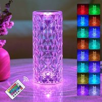 Aiskdan - Einfache LED-Tischlampe aus Kristall und Acryl-Diamant mit Touch und Fernbedienung [16 Farben 4 Modi], für Schlafzimmer, Wohnzimmer, von AISKDAN