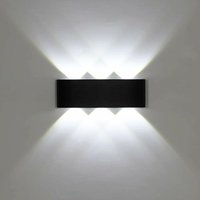 Led Wandlampe für Innen und Außen, Moderne Schwarz Up Down Wandleuchte, Wandbeleuchtung für Wohnzimmer Schlafzimmer Badezimmer (18W, Kaltweiß 6000K) von AISKDAN