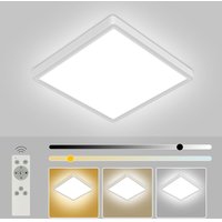 Aiskdan - LED-Deckenleuchte Weißes Quadrat Slim 30 cm 24W 2400LM IP45 für Bad Wohnzimmer Schlafzimmer Küche (Dimmbar mit Fernbedienung 3000K-6500K) von AISKDAN