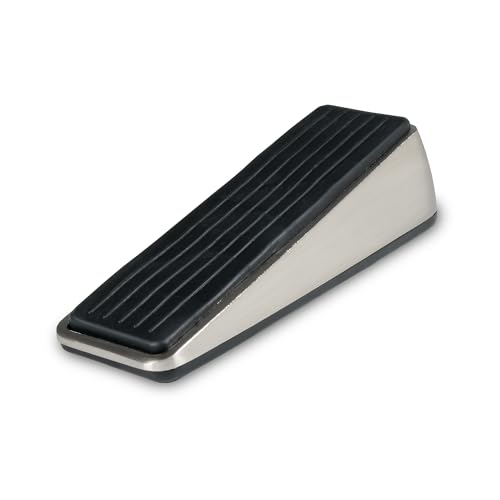 Robuster Türstopper-Keil, handelsübliche Qualität, aus hochwertigem Zink und Gummi, für jede Tür oder jeden Boden, wählen Sie Silber oder Mattschwarz, 1 oder 2 Stück (Silber, 1 Stück) von AISLE INNOVATE