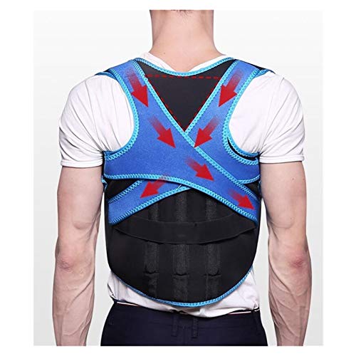 AISNXOQI Atmungsaktierbarer Haltung Korrektor Erwachsener Kyphose Korrekturgürtel direkter Rückenmännchen Rücken Korrektur Haltung Belt (Farbe: Blau, Größe: groß) von AISNXOQI