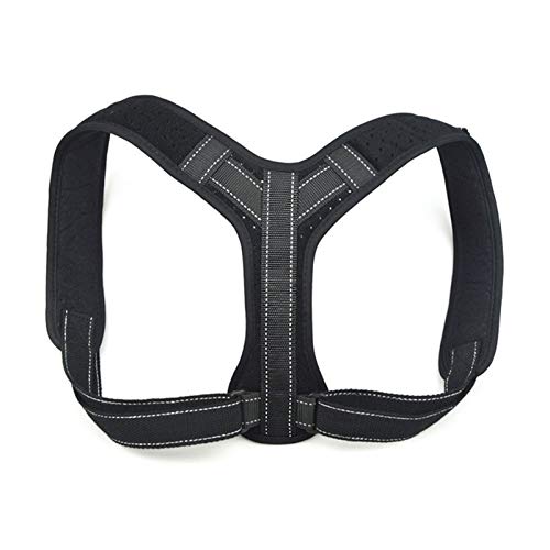 AISNXOQI Einstellbare Haltungskorrektor Reflexion Streifen Rücken Richtige Schulterhaltung Stützriemenrücker-Stütze Shaper mit zwei Kissen (Größe: X-Large) von AISNXOQI