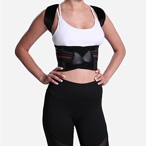 AISNXOQI Einstellbare Haltungskorrektor Rückenstütze Schulterklammer Korrektur Wirbelsäulenpostural Fixer -Klebeband (Farbe: Schwarz Größe: klein) (Schwarz xx) Dekorieren von AISNXOQI