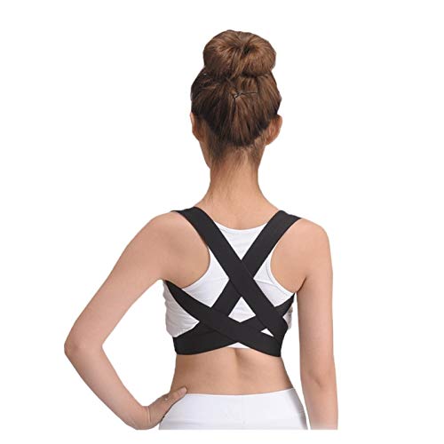 AISNXOQI Elastische Rückenklammer Schulterhaltung Korrektor Orthose Unterstützt Kyphose Slouch Gewohnheit Buckel Gürtelballe Männer Frauen (Größe: klein) von AISNXOQI