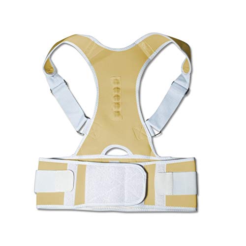 AISNXOQI Männliche weibliche einstellbare Magnetposition Korrektur Korsett Rückenscheibe Rückengürtel Lumbalstütze Gerade Korrektor S-4xl (Farbe: Weiß, Größe: xx-large) von AISNXOQI