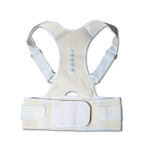 AISNXOQI Männliche weibliche einstellbare Magnetposition Korrektur Korsett Rückenscheibe Rückengürtel Lumbalstütze Gerade Korrektor S-4xl (Farbe: Weiß, Größe: xx-large) von AISNXOQI
