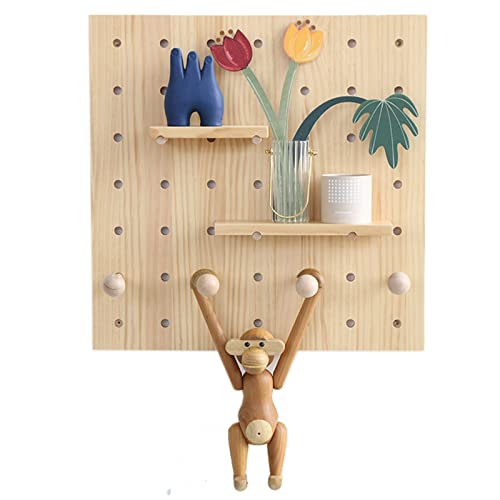 AISNXOQI Wandmontierter Stecktafel-Ausstellungsständer für Zuhause, quadratisches Holz-Stecktafel-Kombinationsset mit 2 Regalen und 4 Haken, modularer Aufbewahrungsorganisator für AISNXOQI Wandmontierter Stecktafel-Ausstellungsständer für Zuhause, quadratisches Holz-Stecktafel-Kombinationsset mit 2 Regalen und 4 Haken, modularer Aufbewahrungsorganisator für von AISNXOQI