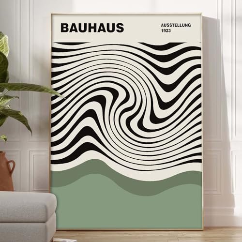 Bauhaus Art Abstrakte Wandkunst Salbeigrün Wandkunst Bauhaus Ausstellung Poster Geometrischer Druck Grün Wandkunst Abstrakte Drucke 40,6 x 61 cm ohne Rahmen von AISSPINGET