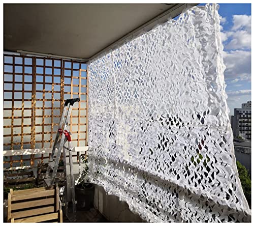 AITAF Tarnnetz Weiß für Balkon den Innenbereich oder Außenbereich Abdeckung Sichtschutz Dekoration Tarnung Camouflage Netz für Garten Wohnzimmer Kinderzimmer Freizeit (Size : 3m x 4m) von AITAF