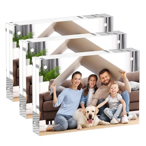 AITEE Acryl Bilderrahmen 13x18cm: 3er Pack Klare Doppelseitige Rahmenlose Fotorahmen, Freistehendem Schreibtisch Magnetischer Bilderrahmen AITEE Acryl Bilderrahmen 13x18cm: 3er Pack Klare Doppelseitige Rahmenlose Fotorahmen, Freistehendem Schreibtisch Magnetischer Bilderrahmen von AITEE