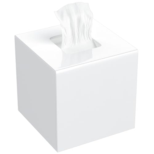 AITEE Acryl Quadratisch Kosmetiktücherbox: 14×14×14 cm Weiß Taschentuchbox mit Magnetabdeckung für Esszimmer Badezimmer Schlafzimmer Büro Couchtisch Auto AITEE Acryl Quadratisch Kosmetiktücherbox: 14×14×14 cm Weiß Taschentuchbox mit Magnetabdeckung für Esszimmer Badezimmer Schlafzimmer Büro Couchtisch Auto von AITEE