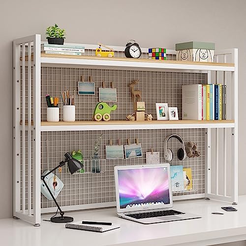 2-stufiges Schreibtisch-Bücherregal aus Schmiedeeisen – Industrielles Computertisch-Desktop-Regal, Computertisch-Desktop-Bücherregal, Multifunktions-Speicher-Organizer-Regale, Präsentationsständer für 2-stufiges Schreibtisch-Bücherregal aus Schmiedeeisen – Industrielles Computertisch-Desktop-Regal, Computertisch-Desktop-Bücherregal, Multifunktions-Speicher-Organizer-Regale, Präsentationsständer für von AITEKODVG