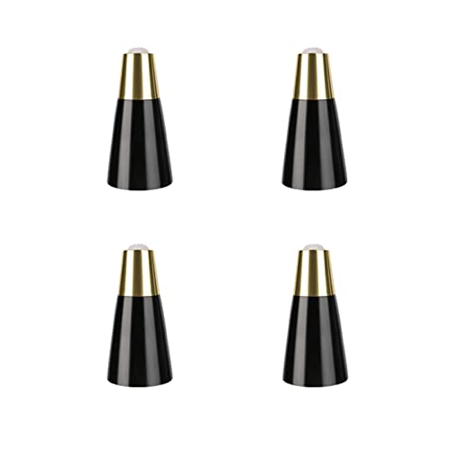 4 PCs Holzmöbel Bein, schwarzes konisches Sofa Bein Esstisch/Couchtisch/Stuhl/Schrankstütze Holzfüße, mit nordischer Basisabdeckung aus Messing, Verschiedene Größen (Farbe: Schwarz, Größe: 10 cm) von AITEKODVG