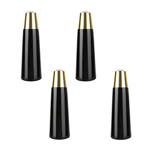 4 PCs Holzmöbel Bein, schwarzes konisches Sofa Bein Esstisch/Couchtisch/Stuhl/Schrankstütze Holzfüße, mit nordischer Basisabdeckung aus Messing, Verschiedene Größen (Farbe: Schwarz, Größe: 15 cm) von AITEKODVG