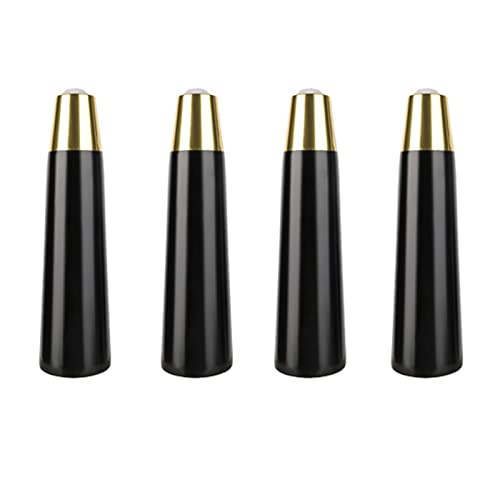 4 PCs Holzmöbel Bein, schwarzes konisches Sofa Bein Esstisch/Couchtisch/Stuhl/Schrankstütze Holzfüße, mit nordischer Basisabdeckung aus Messing, Verschiedene Größen (Farbe: Schwarz, Größe: 20 cm) von AITEKODVG