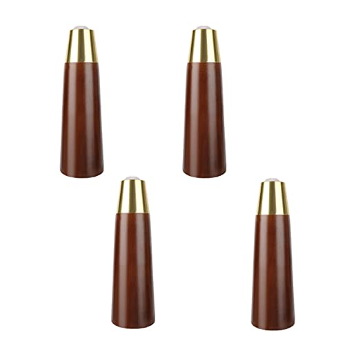 4 PCs Holzmöbel Bein, schwarzes konisches Sofa Bein Esstisch/Couchtisch/Stuhl/Schrankstütze Holzfüße, mit nordischer Basisabdeckung mit Messing, verschiedene Größen (Farbe: Walnuss, Größe: 18 cm) von AITEKODVG
