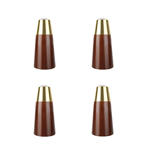 4 PCs Holzmöbel Bein, schwarzes konisches Sofa Bein Esstisch/Kaffeetisch/Stuhl/Schrankstütze Holzfüße, mit nordischer Basisabdeckung aus Messing, Verschiedene Größen (Farbe: Walnuss, Größe: 8 cm) von AITEKODVG