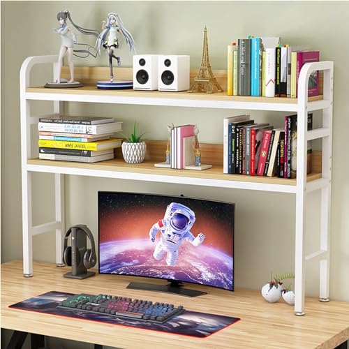 AITEKODVG 2-lagiges Desktop-Display-Regal – Büro-Schreibtisch-Bücherregal, Computer-Schreibtisch-Desktop-Bücherregal, multifunktionales Desktop-Aufbewahrungsregal, von AITEKODVG