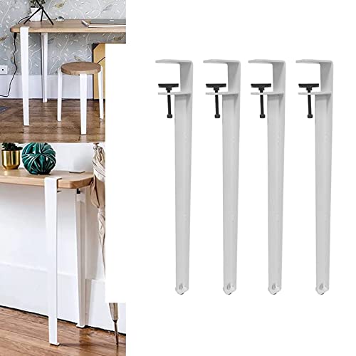 AITEKODVG 4 F -geformte Esstischbeine - Tischklemme Beine, 71 cm verstellbare Metalltischbeine, für DIY Couchtisch Möbelkonsole, für Esstisch, Computertisch (Farbe: weiß) (weiß) von AITEKODVG