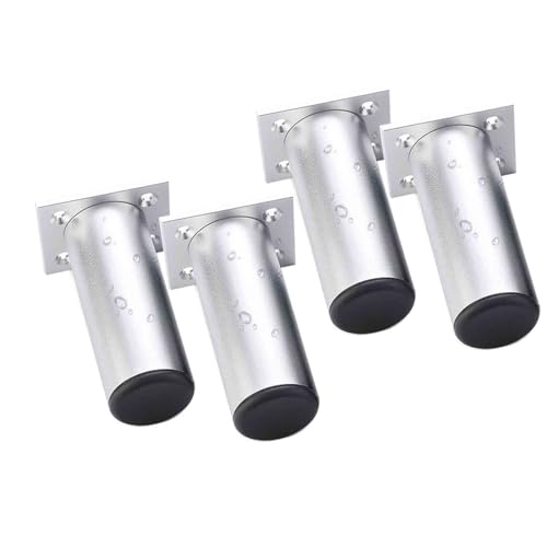 AITEKODVG 4 PCs Verstellbare Möbel Beine Black Metallsofa Füße Aluminiumlegierung Couch Beine für Sofa Betten Schrank Arbeitsplatte Frühstücksstange Schreibtisch Ersatzbeine (100 mm, Frosted Silber) von AITEKODVG