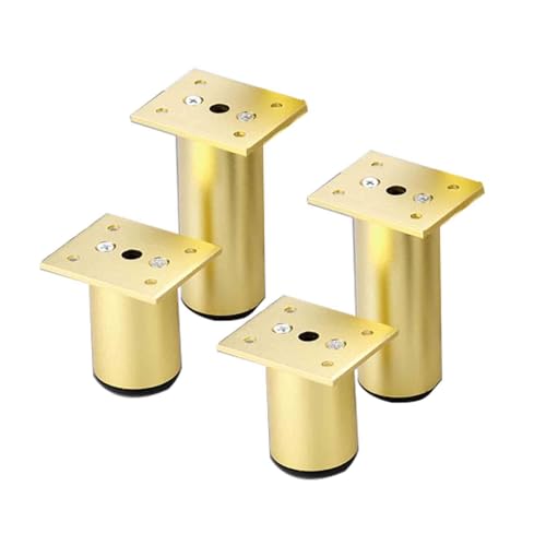AITEKODVG 4 PCs Verstellbare Möbel Beine Black Metallsofa Füße Aluminiumlegierung Couch Beine für Sofa Betten Schrank Arbeitsplatte Frühstücksstange Schreibtisch Ersatzbeine (80 mm, gefrostetes Gold) von AITEKODVG