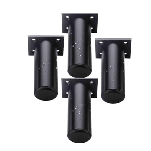 AITEKODVG 4 PCs Verstellbare Möbel Beine Black Metallsofa Füße Aluminiumlegierung Couch Beine für Sofa Betten Schrank Arbeitstop Frühstücksstange Schreibtisch Ersatzbeine (180 mm, matt schwarz) von AITEKODVG