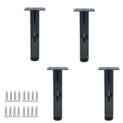 AITEKODVG 4PCS Verstellbare Möbelfüße, Metallschrankbeine, kalte Tischstahlbeine, DIY -Möbelersatz -Stützfuß, für Couchtisch, TV -Schrank, Ottomane, Bett, Sofa, mit Schrauben (12 cm), BL von AITEKODVG