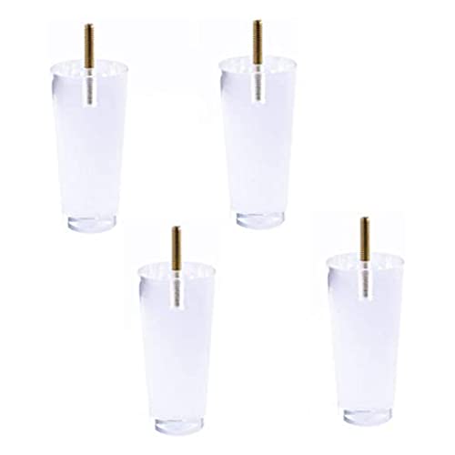 AITEKODVG 4pcs Acrylmöbel Beine, Sofa Bein verjüngte klare Glas DIY M8 Ersatzmöbel Füße für Bücherschrank -Tischschrank, 12 cm von AITEKODVG