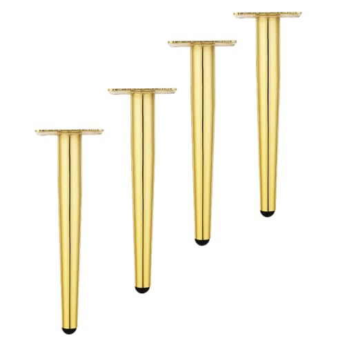 AITEKODVG 4pcs Edelstahlbeine Möbel Füße, Bettbeine Küchenschrank Füße, Couchsofa Beine Set Kleiderschrank Fuß für Schrank Arbeitstop Couchtisch (Größe: 25 cm, Farbe: helles Gold) von AITEKODVG