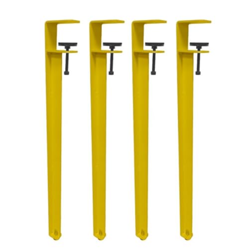 AITEKODVG 4pcs Metall Tischklemme Beine, Kaffeetisch-Bein, F-Shape ESS-Schreibtisch Fuß für DIY-Möbelkonsole, kein Stanzen erforderlich, 4 Beine (40 cm/15,7 Zoll, gelb) von AITEKODVG