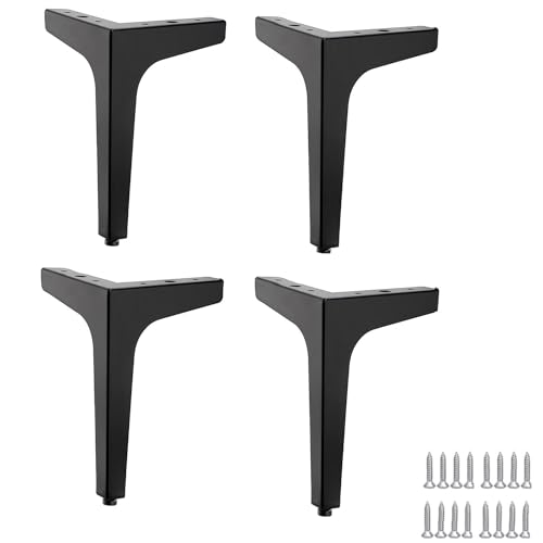 AITEKODVG 4pcs Metallsofa Bein, Tischbeine aus feinem Eisen, Dreieck Möbelfüße, DIY -Möbelschrank Fuß, für Schrank, Fernsehschrank, Sofa, Ottomane, Schrank, mit Schrauben (17 cm), schwarz von AITEKODVG