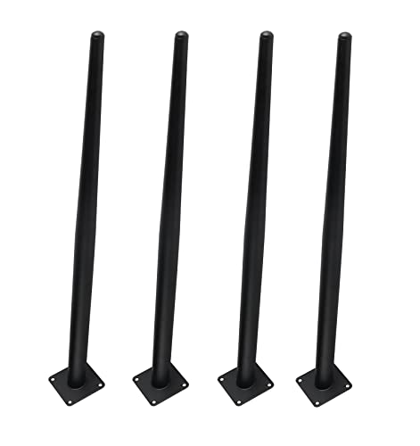 AITEKODVG 4pcs Moderne Black Metal Möbelbeine für Heimprojekte Ersatzbeine für Sofa Tisch TV Stand Stuhl Kommode Couchtisch gerade verjüngter Design 50 cm/19.7 Zoll inklusive Schrauben von AITEKODVG