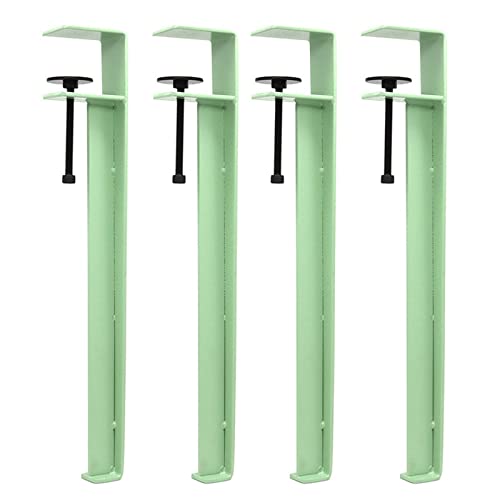 AITEKODVG 71 cm Einstellbarer Clip auf Tischbeine für Arbeitstisch Couchtischstange Tisch F geformte Möbelbeine ohne Stanzdesign Stuhl Beine Frühstücksbar Beine Arbeitstop -Bein (4pcs grün) von AITEKODVG