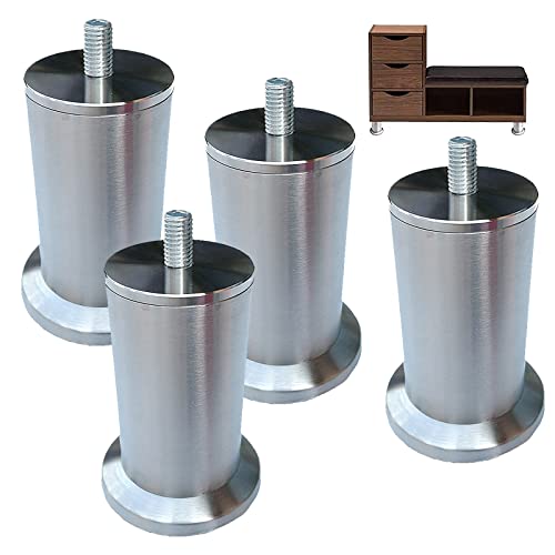 AITEKODVG Edelstahlmöbel Beine für Sofa Schrank Schreibtisch Runde Tischbeine Ersatz Füße 15 cm (5,9 Zoll) 4 -Set von 4 von AITEKODVG