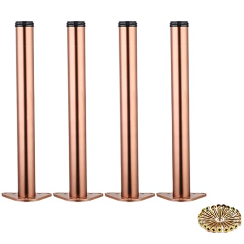 AITEKODVG Einstellbare Metallmöbelbeine für industrielle Moderne Bartische Set von 4 zylindrischen Halterungstischbeinen mit teleskopischer Merkmal (Silbergröße: 3) von AITEKODVG