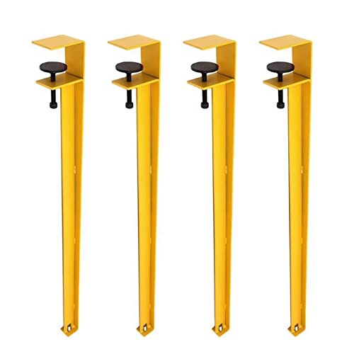AITEKODVG Einstellbarer F -Form -Clip auf Tischbeinen für Arbeitstisch Couchtischstange Tabelle 71 cm Gelb (4pcs) ohne Stanzdesign von AITEKODVG