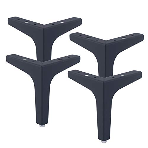 AITEKODVG Eisenmöbelbeine in Schwarz und Silber 4/5/6/7 Zoll, Hochleistungsdreieckschrankbeine, Möbelfüße für Sofa, Fernsehschrank, Couchtisch, 4 -Set von 4 von AITEKODVG