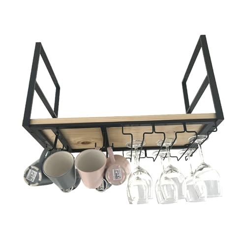 AITEKODVG Hängende schwebende Regale – Weinregal an der Decke, Pflanzenständer zum Aufhängen an der Decke, Aufbewahrungsregale aus Massivholz aus Schmiedeeisen, einstufiger Bar-Ausstellungsständer, AITEKODVG Hängende schwebende Regale – Weinregal an der Decke, Pflanzenständer zum Aufhängen an der Decke, Aufbewahrungsregale aus Massivholz aus Schmiedeeisen, einstufiger Bar-Ausstellungsständer, von AITEKODVG